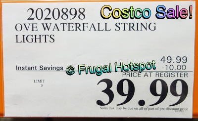 Ove Waterfall Curtain String Lights | Costco Sale Price