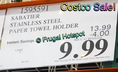 Sabatier Stainless Steel Paper Towel Holder | Costco Sale Price