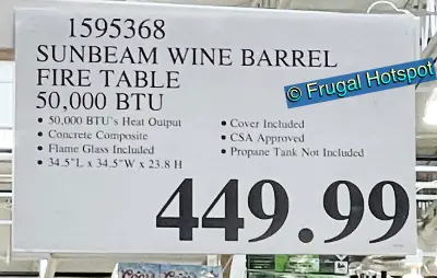 Sunbeam Wine Barrel Fire Pit | Costco Price