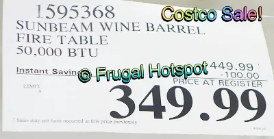 Sunbeam Wine Barrel Fire Pit | Costco Sale Price