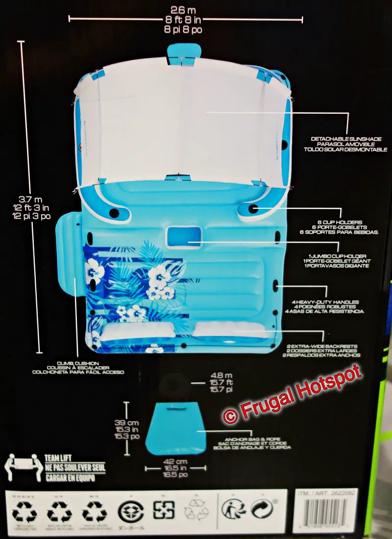 Tobin Sports Lake Day Inflatable Island | Dimensions | Costco