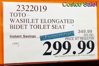 Toto Washlet Elongated Bidet Seat | Costco Sale Price