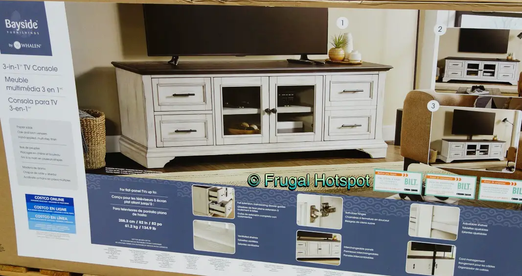 Bayside Furnishings Ashlyn 3-in-1 TV Console by Whalen | Costco