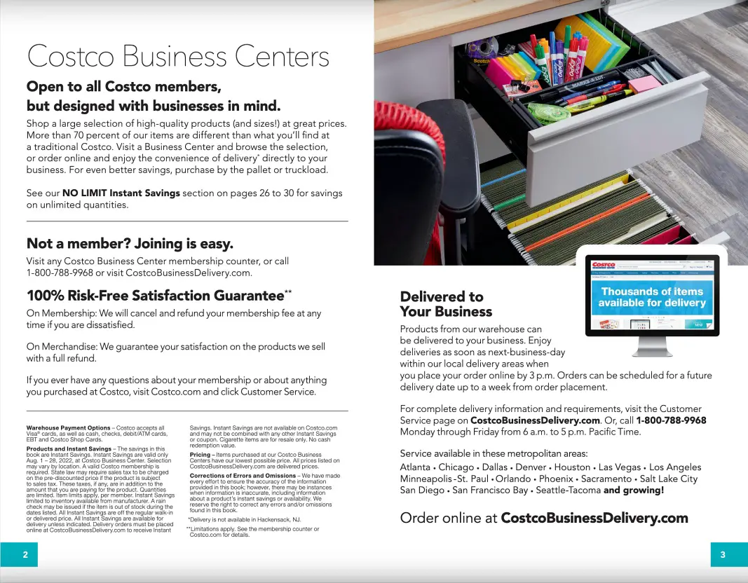 Costco Business Center Coupon Book AUGUST 2022 | Pages 2 and P 3
