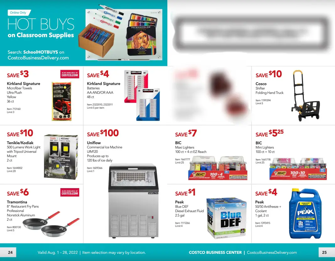 Costco Business Center Coupon Book AUGUST 2022 | Pages 24 and 25