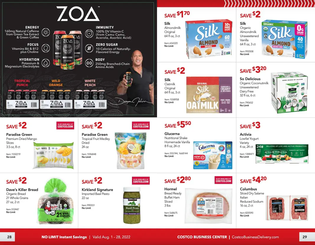 Costco Business Center Coupon Book AUGUST 2022 | Pages 28 and 29