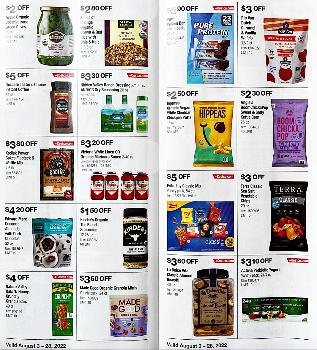 Costco Coupon Book AUGUST 2022 | Pages 18 and 19