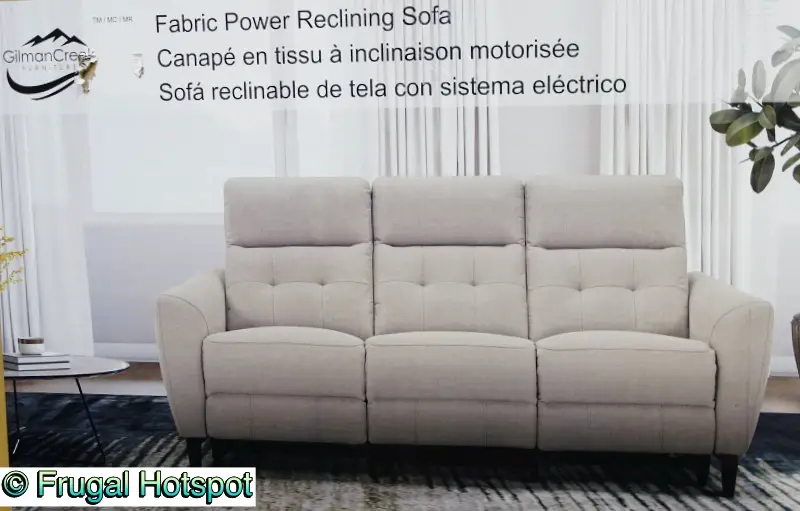 Gilman Creek Furniture Alpendale Fabric Power Reclining Sofa | Costco