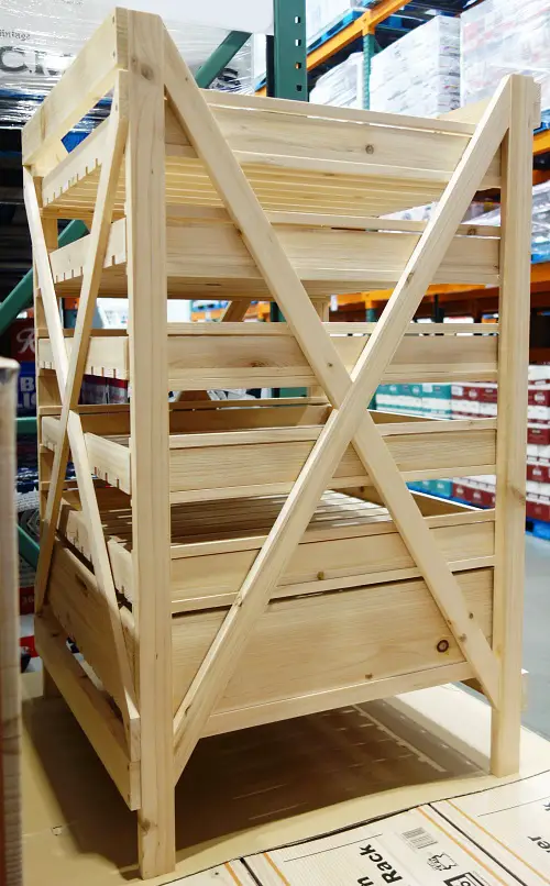 Grandware 6-Drawer Wooden Orchard Rack | side view | Costco Display