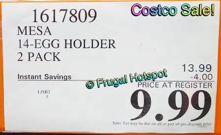 Mesa Covered Egg Holder Set | Costco Sale Price