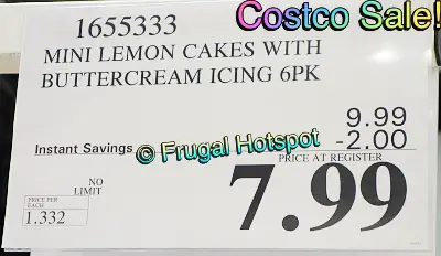 Mini Lemon Cakes with Buttercream Icing | Costco Sale Price