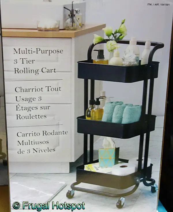 Multi-Purpose 3-Tier Rolling Cart | bathroom | Costco
