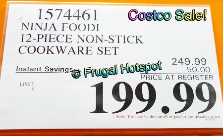 Ninja Foodi NeverStick Premium Cookware 12-Piece Set | Costco Sale Price