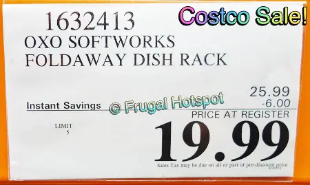 OXO SoftWorks Foldaway Dish Rack | Costco Sale Price