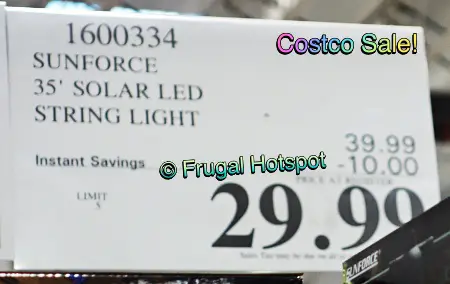 Sunforce Solar String Lights | Costco Sale Price