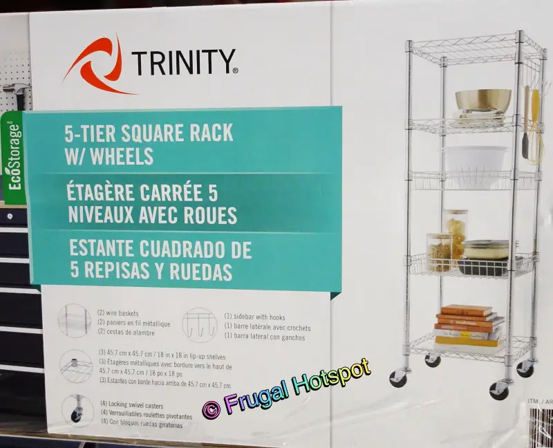 Trinity 5-Tier Square Rack with Wheels | Costco