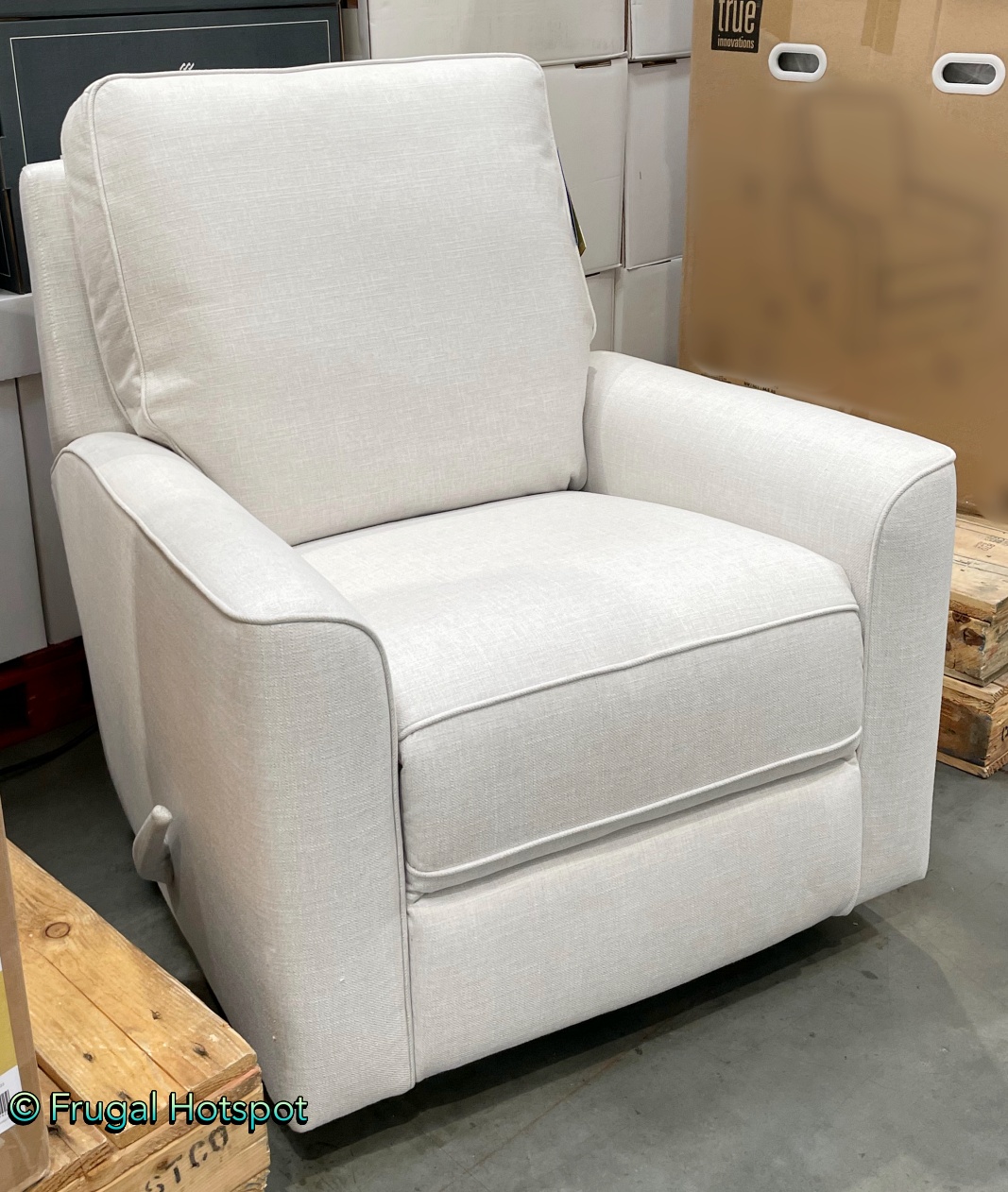 True Innovations Paxley Fabric Swivel Glider Recliner | Costco Display