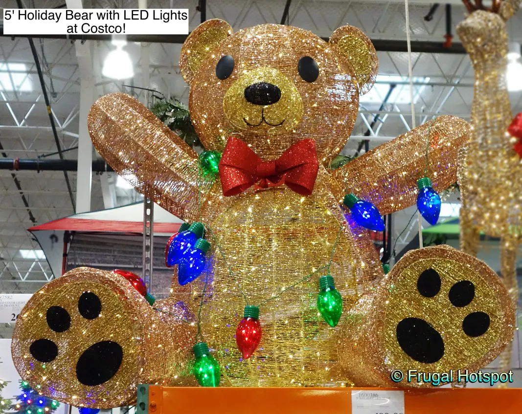 5 Ft Holiday Bear with LED Lights | Costco Display