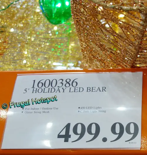 5' Holiday Bear with LED Lights | Costco Price