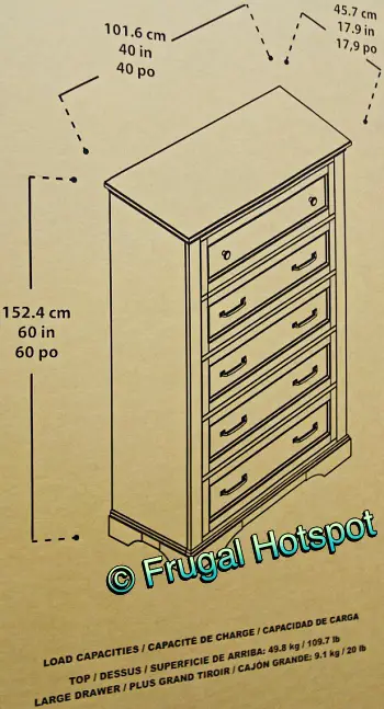 Kitteridge Tall Chest by Universal Broadmoore Furniture | Dimensions | Costco