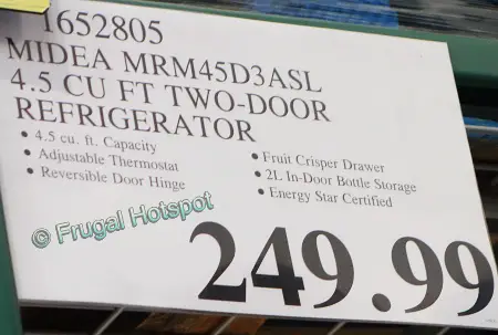 Midea 4.5 Cu Ft Double Door Compact Refrigerator | Costco Price