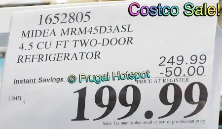Midea 4.5 Cu Ft Double Door Compact Refrigerator | Costco Sale Price