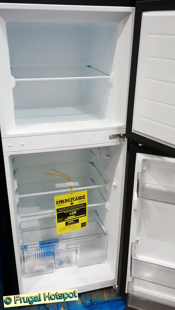 Midea 4.5 Cu Ft Double Door Compact Refrigerator | Interior view | Costco
