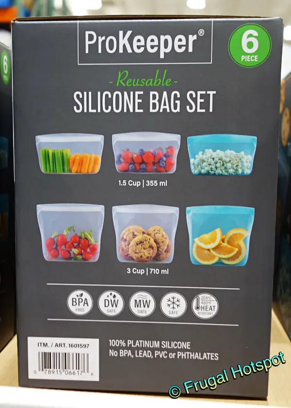 ProKeeper Reusable Silicone Bag Set | 6 bags | Costco