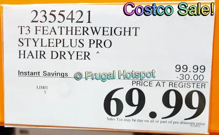 T3 Featherweight StylePlus Hair Dryer | Costco Sale Price