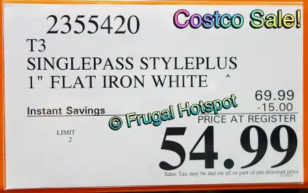T3 SinglePass StylePlus 1 Flat Iron | Costco Sale Price