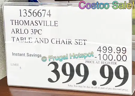 Thomasville Arlo Chair and Accent Table Set | Costco Sale Price