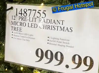 12 Ft Pre Lit Radiant Micro LED Artificial Christmas Tree | Costco Price | Item 1487755