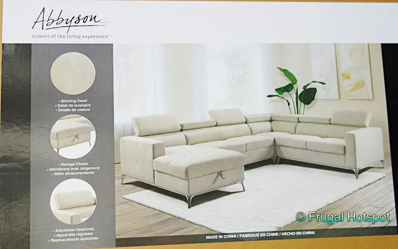 Abbyson Blaise Fabric Sectional | Costco