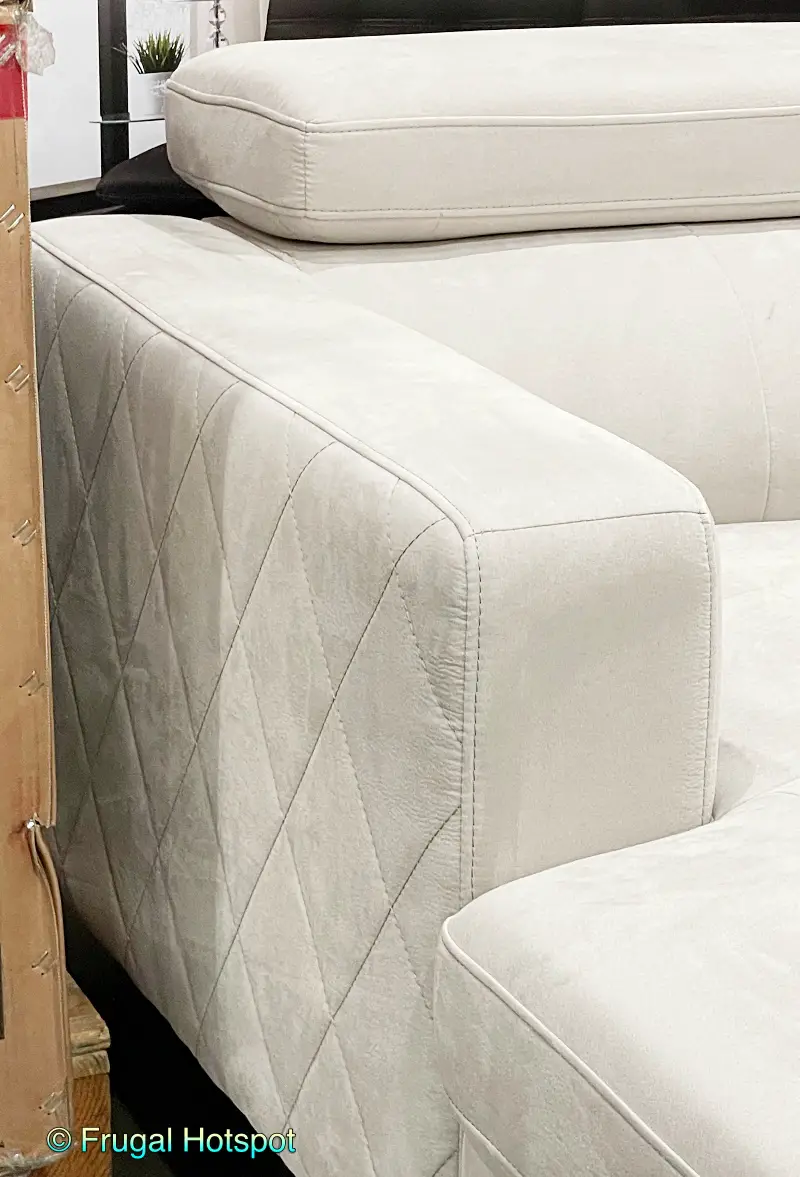 Abbyson Blaise Fabric Sectional | detailed stitching | Costco