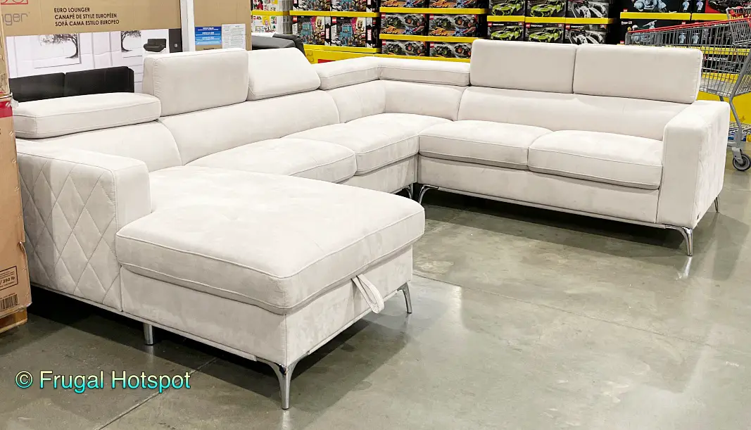 Abbyson Blaise fabric sectional in white | Costco