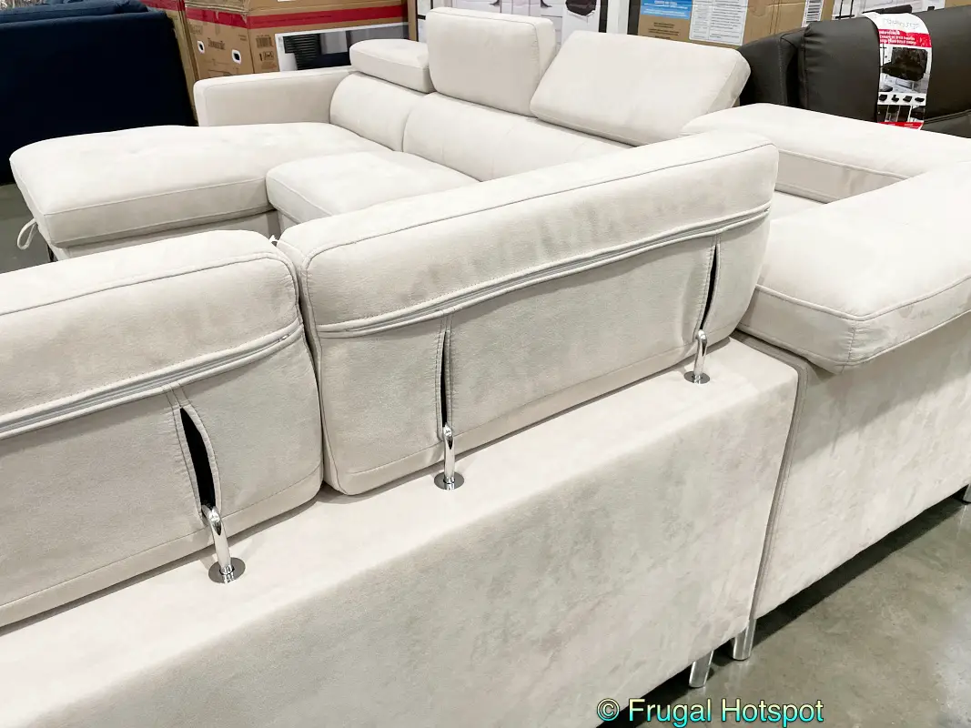Abbyson Blaise fabric sectional | rear view | Costco
