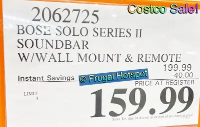 Bose Solo Soundbar Series II | Costco Sale Price 2
