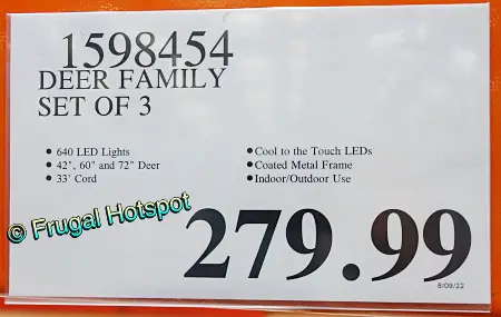 Deer Family Set of 3 with LED Lights | Costco Price