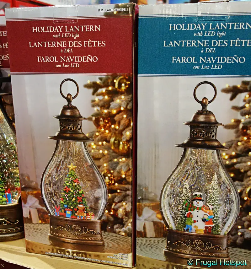 Holiday Lantern Globe with LED Lights | Christmas tree and Snowman | Costco