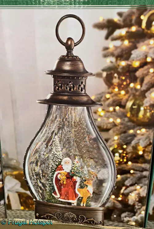 Holiday Lantern Globe with LED Lights | Santa Claus with deer | Costco