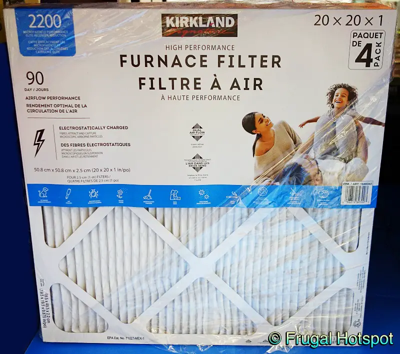 Kirkland Signature 2200 High Performance Furnace Filters 20x20x1 | Costco