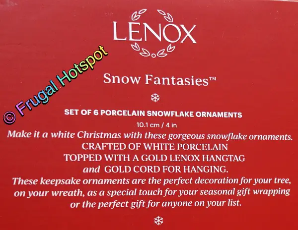 Lenox Snow Fantasies Porcelain Snowflake Ornament | info | Costco