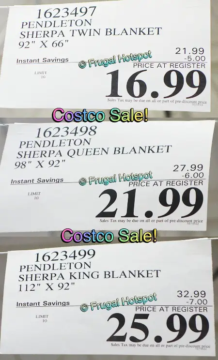 Pendleton Sherpa Blanket Twin Queen King | Costco Sale Prices