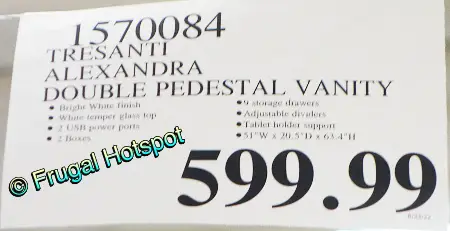 Tresanti Alexandra Vanity Table with LED Lighted Mirror | Costco Price