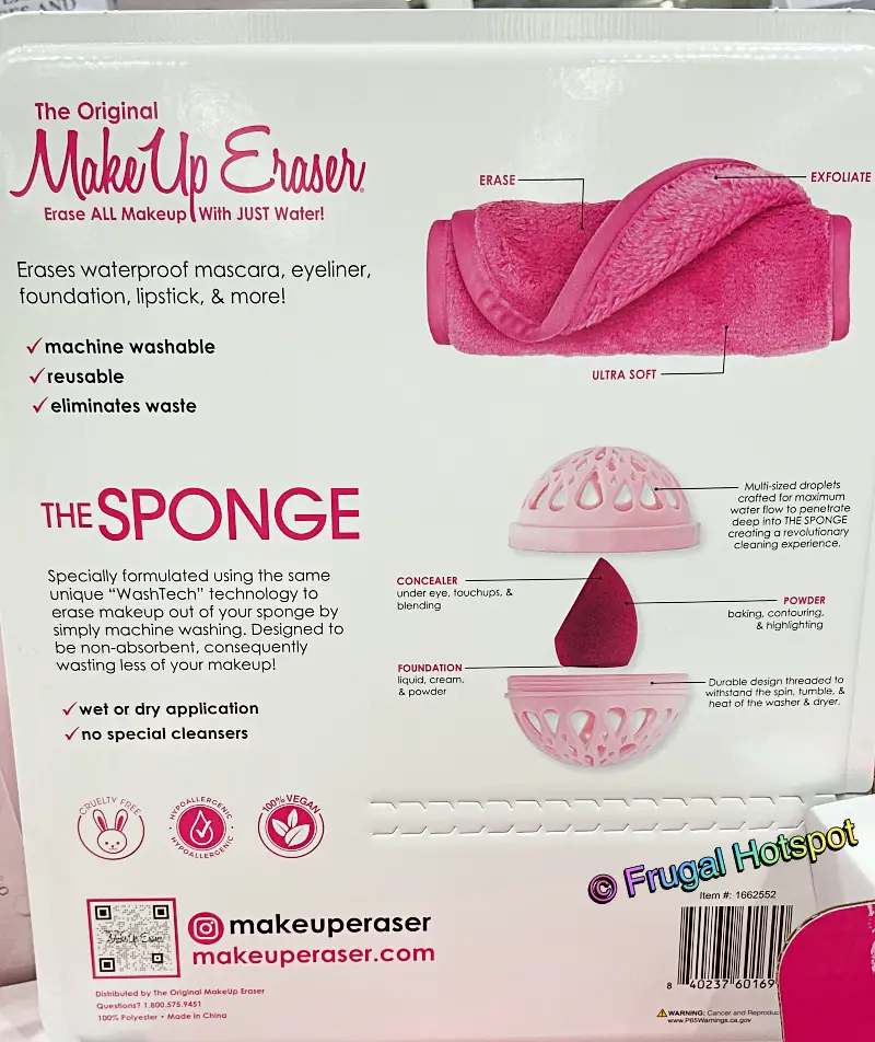 1 The Original MakeUp Eraser, 2 The Sponge, 1 Washball Features | Costco