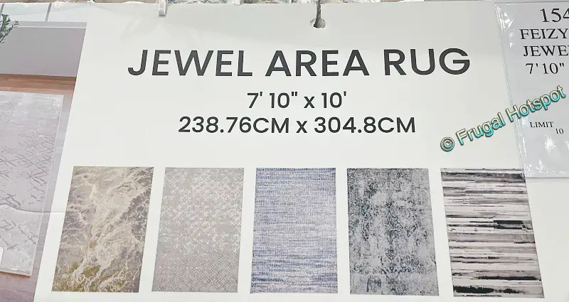 Feizy Jewel Area Rug 7 ft 10 in by 10 ft | 5 styles | Costco