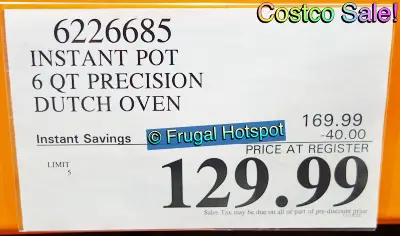 Instant Precision 6-Quart Cast Iron Dutch Oven | Costco Sale Price