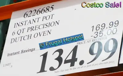Instant Precision 6 Quart Cast Iron Dutch Oven | Item 6226685 | Costco Sale Price