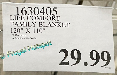 Life Comfort Family Blanket 10 ft wide | Costco Price