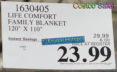 Life Comfort Family Blanket | Costco Sale Price